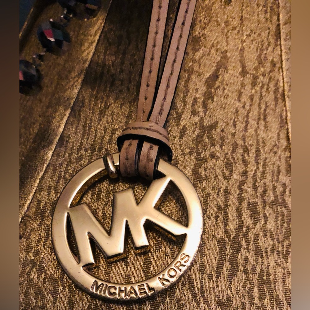 Michael Kors Gold Bag Charm Replacement With Beige Leather Strap For MK Bags!